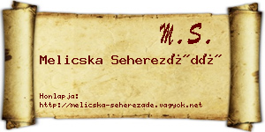 Melicska Seherezádé névjegykártya